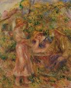 Pierre Auguste Renoir Three Figures in Landscape oil painting